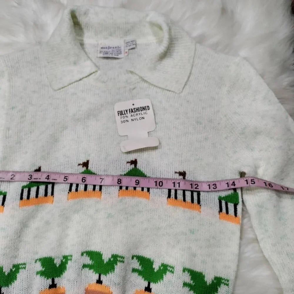 Vintage Majestic Knitwear V Neck Sweater M - Picture 8 of 13